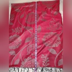 American Bears Women Burgundy Scarf Pashmina Shawl/Wrap 74" Long, 28" Wide